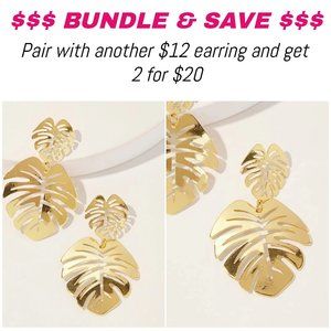 Tropical Jungle Safari Leaf Dangle Earrings